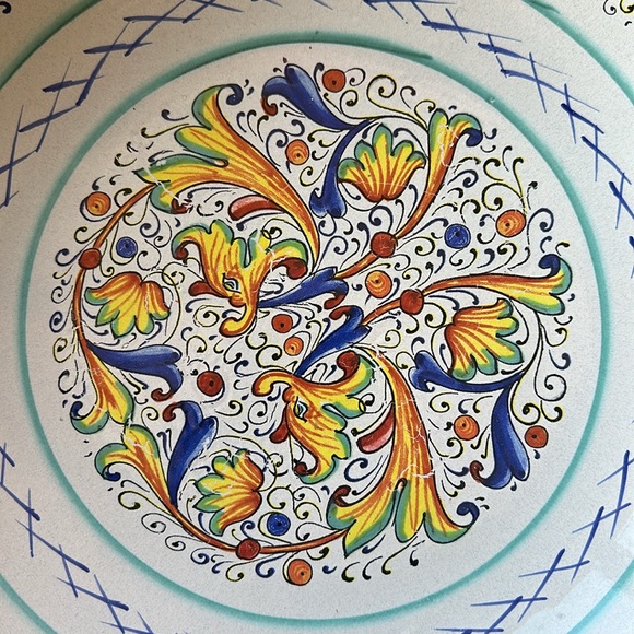 🇮🇹Meridiana ceramiche pottery large salad bowl 13.5” wide Hand painted Italy - Picture 4 of 16